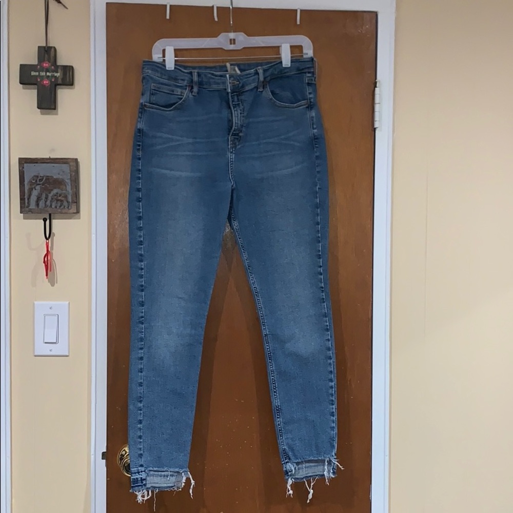 Topshop jagged hem Jaime jeans